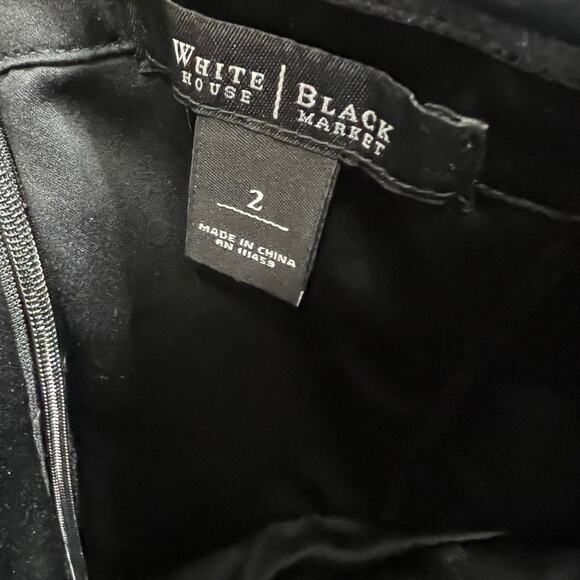 WHBM 100% Silk Dress 2 Black Mini Strapless Event Special Occasion Pleated Party - Picture 5 of 8